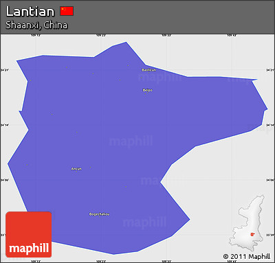 Political Simple Map of Lantian, single color outside