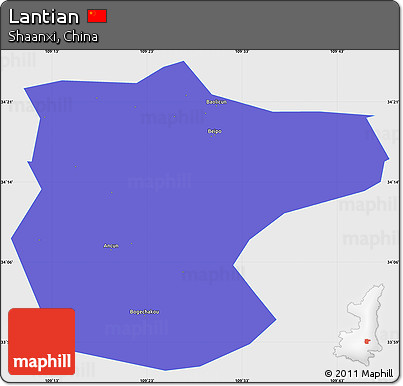Political Simple Map of Lantian, single color outside