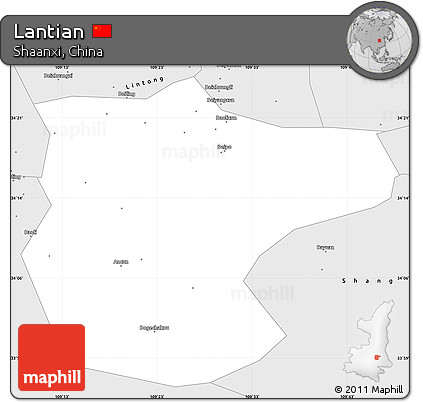Silver Style Simple Map of Lantian