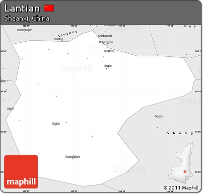 Silver Style Simple Map of Lantian