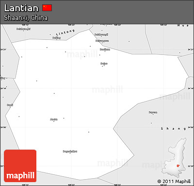 Silver Style Simple Map of Lantian
