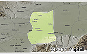 Physical 3D Map of Lintong, darken, semi-desaturated