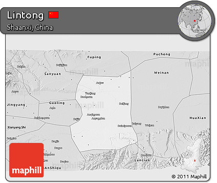 Silver Style 3D Map of Lintong