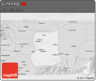 Silver Style 3D Map of Lintong