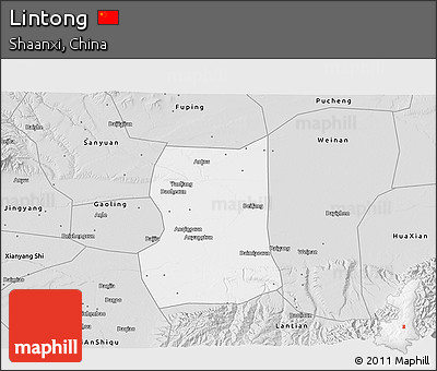 Silver Style 3D Map of Lintong