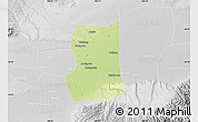 Physical Map of Lintong, lighten, desaturated