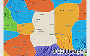 Shaded Relief Map of Lintong, political outside