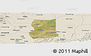Satellite Panoramic Map of Lintong, shaded relief outside