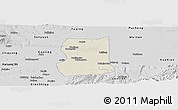 Shaded Relief Panoramic Map of Lintong, desaturated