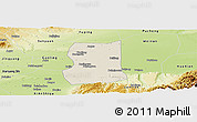Shaded Relief Panoramic Map of Lintong, physical outside