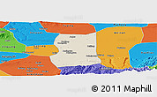 Shaded Relief Panoramic Map of Lintong, political outside