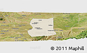 Shaded Relief Panoramic Map of Lintong, satellite outside