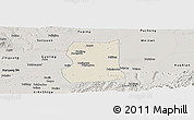 Shaded Relief Panoramic Map of Lintong, semi-desaturated