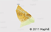 Physical 3D Map of Liquan, cropped outside