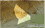 Physical 3D Map of Liquan, darken