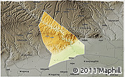 Physical 3D Map of Liquan, darken, semi-desaturated
