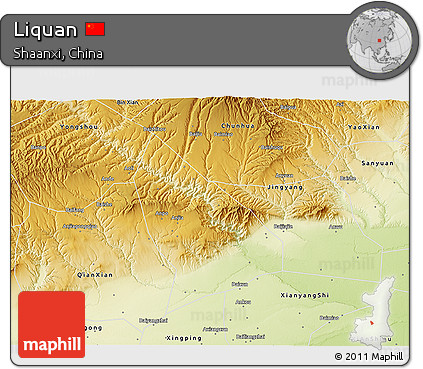 Physical 3D Map of Liquan