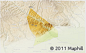Physical 3D Map of Liquan, lighten