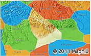 Physical 3D Map of Liquan, political outside