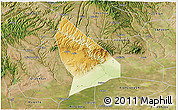 Physical 3D Map of Liquan, satellite outside