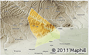 Physical 3D Map of Liquan, semi-desaturated