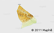 Physical 3D Map of Liquan, single color outside