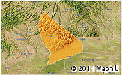 Political 3D Map of Liquan, satellite outside