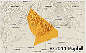 Political 3D Map of Liquan, shaded relief outside