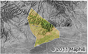 Satellite 3D Map of Liquan, desaturated