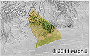 Satellite 3D Map of Liquan, lighten, desaturated