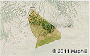 Satellite 3D Map of Liquan, lighten