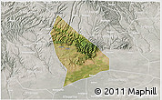 Satellite 3D Map of Liquan, lighten, semi-desaturated
