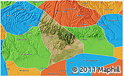 Satellite 3D Map of Liquan, political outside