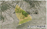 Satellite 3D Map of Liquan, semi-desaturated
