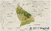Satellite 3D Map of Liquan, shaded relief outside