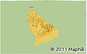 Savanna Style 3D Map of Liquan, single color outside