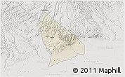 Shaded Relief 3D Map of Liquan, lighten, semi-desaturated
