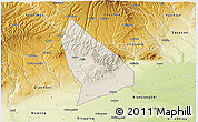 Shaded Relief 3D Map of Liquan, physical outside