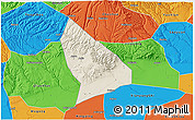 Shaded Relief 3D Map of Liquan, political outside