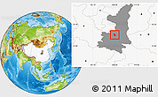 Physical Location Map of Liquan, highlighted country, highlighted parent region