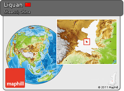 Physical Location Map of Liquan, highlighted parent region