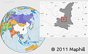 Political Location Map of Liquan, highlighted country, highlighted parent region
