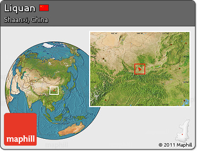 Satellite Location Map of Liquan
