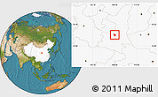 Satellite Location Map of Liquan, highlighted country
