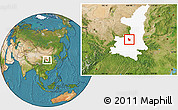 Satellite Location Map of Liquan, highlighted parent region