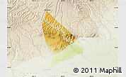 Physical Map of Liquan, lighten