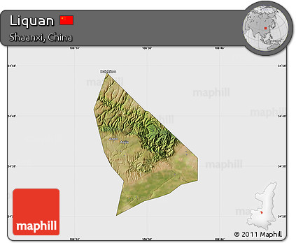 Satellite Map of Liquan, single color outside