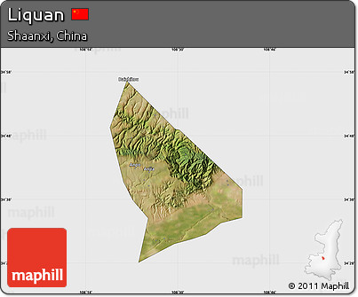 Satellite Map of Liquan, single color outside