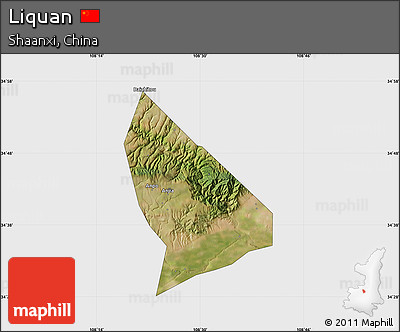 Satellite Map of Liquan, single color outside