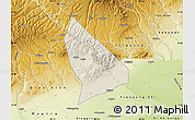 Shaded Relief Map of Liquan, physical outside